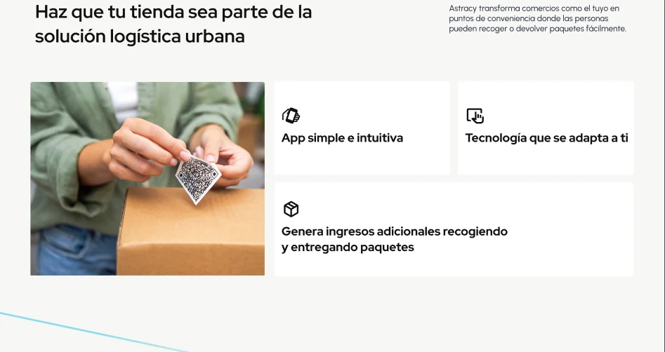 Astracy website store-partner section in light