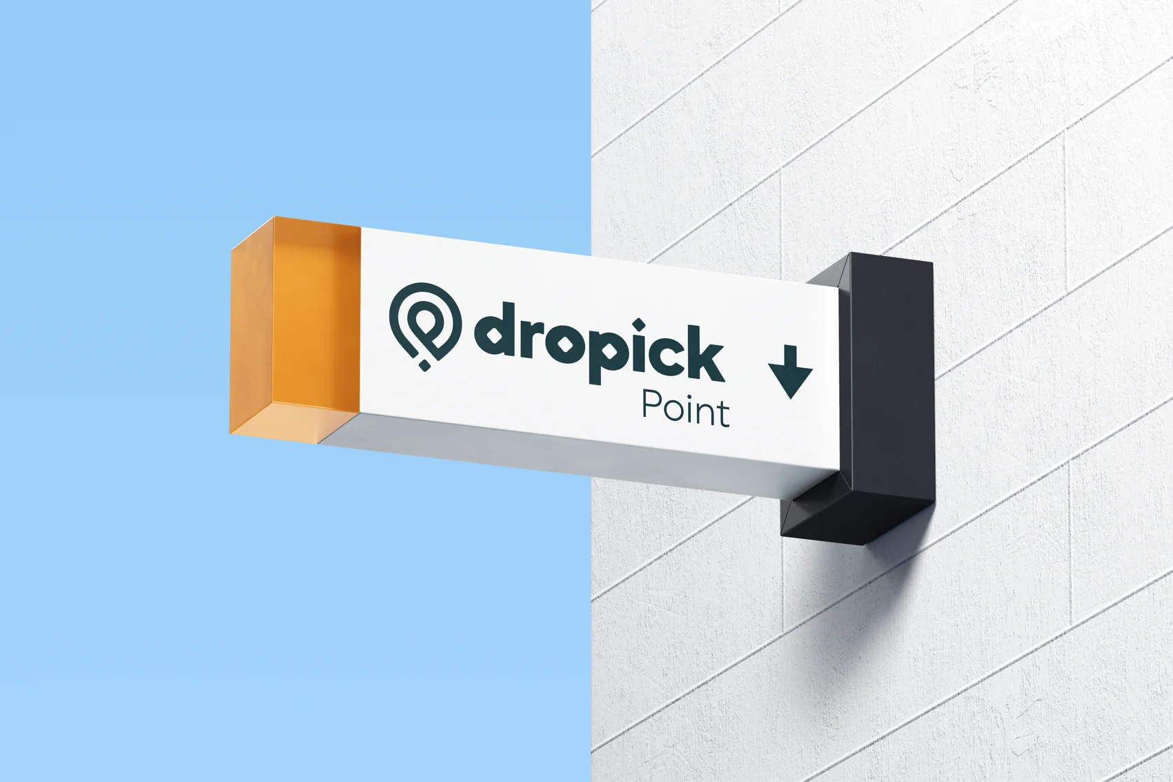 dropick Point blade sign mounted outside a store