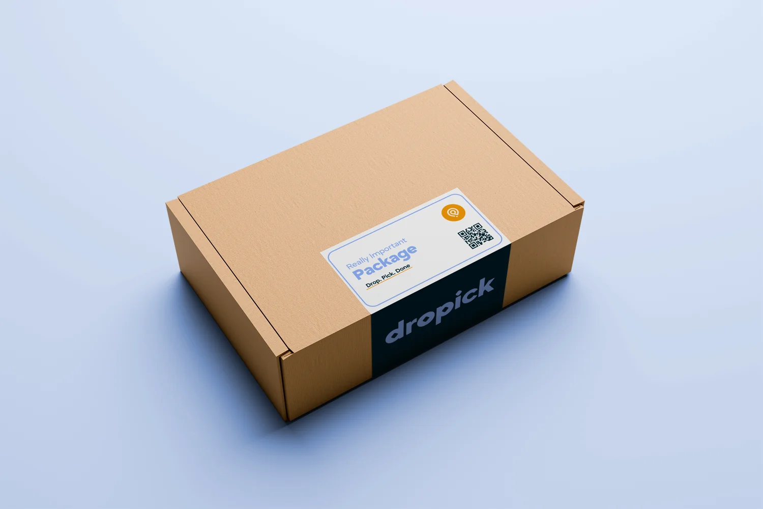 dropick branded package box and shipping label