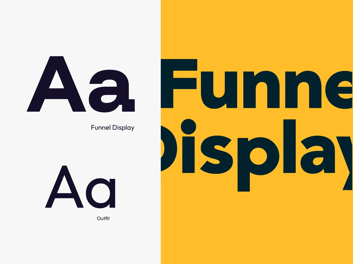 OutSight typography: Funnel Display and Outfit